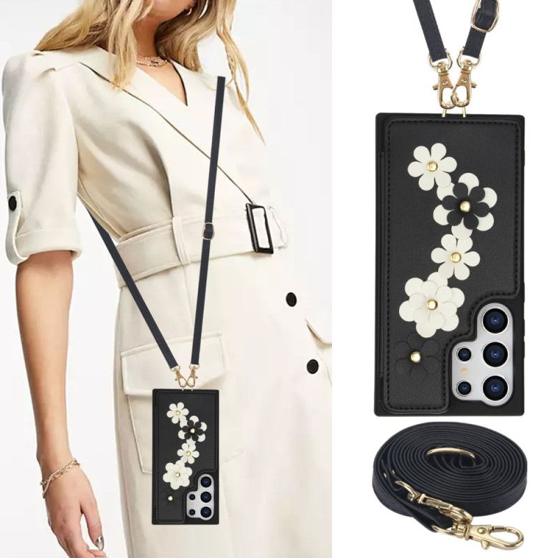 Cover Til Samsung Galaxy S25 Ultra 5g Kortholder Med Snor Og Skulderrem