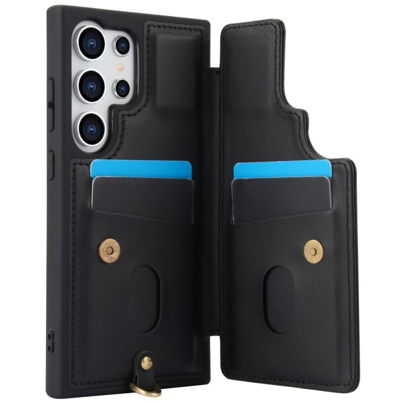 Cover Til Samsung Galaxy S25 Ultra 5g Kortholder Med Snor Og Skulderrem