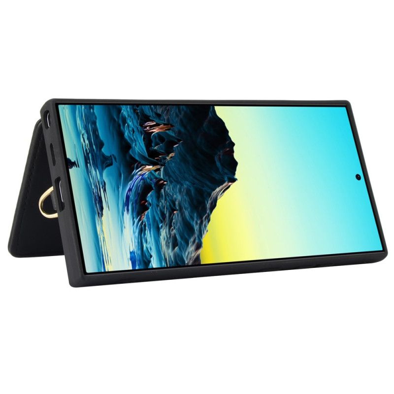 Cover Til Samsung Galaxy S25 Ultra 5g Kortholder Med Snor Og Skulderrem