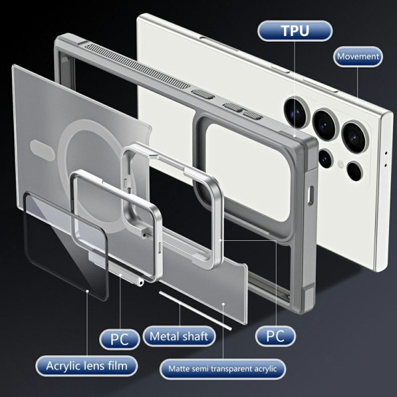 Cover Til Samsung Galaxy S25 Ultra 5g Magsafe-kompatibel Mat Anti-fingeraftryksdesign Med Stativ