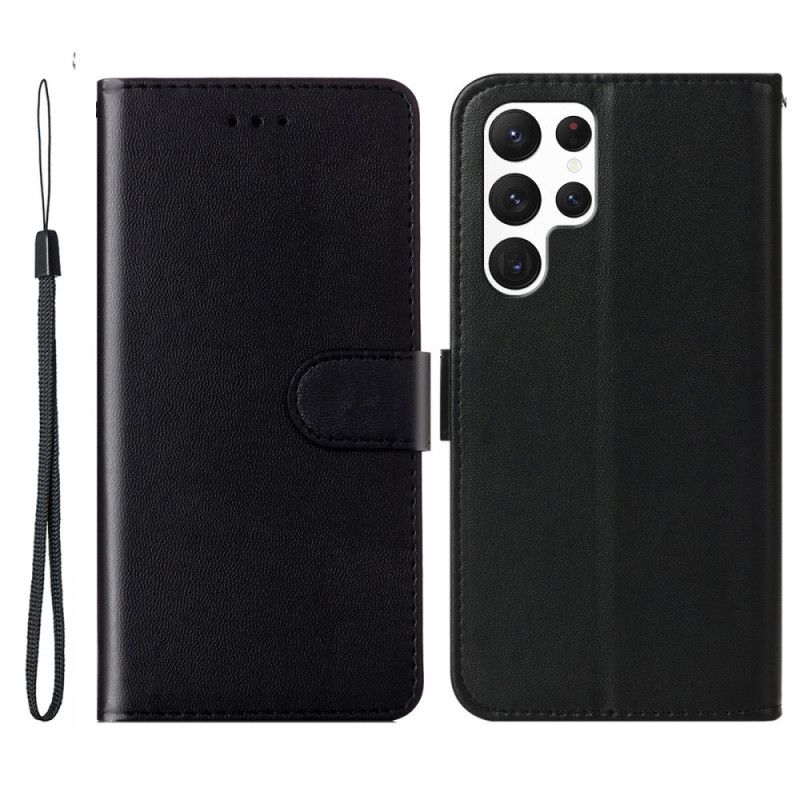 Flip Cover Samsung Galaxy S25 Ultra 5g Ensfarvet Kunstlæder