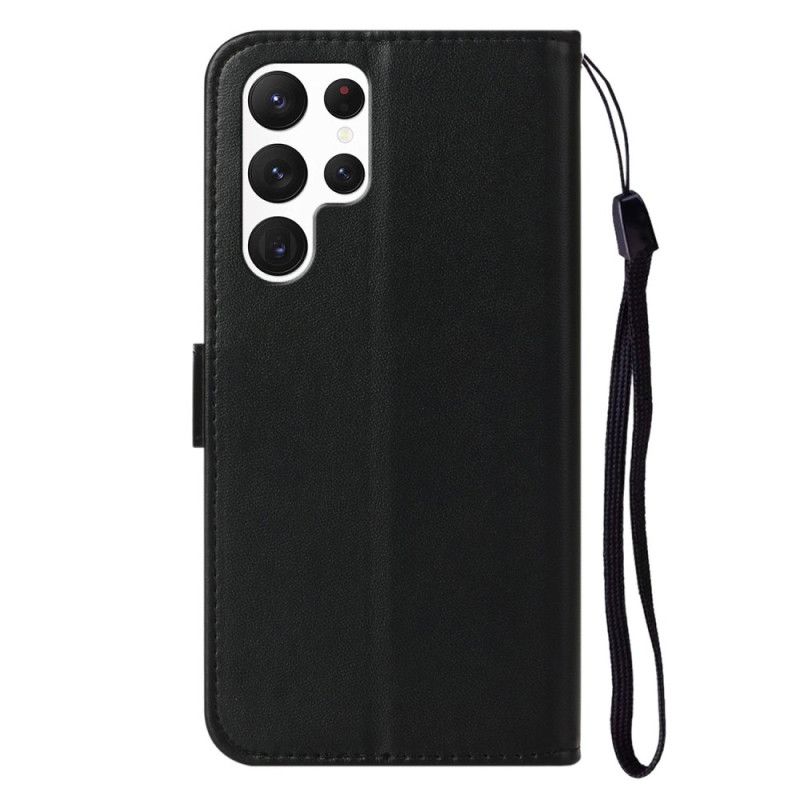 Flip Cover Samsung Galaxy S25 Ultra 5g Ensfarvet Kunstlæder