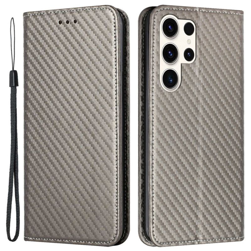 Flip Cover Samsung Galaxy S25 Ultra 5g Kulfiber Med Rem