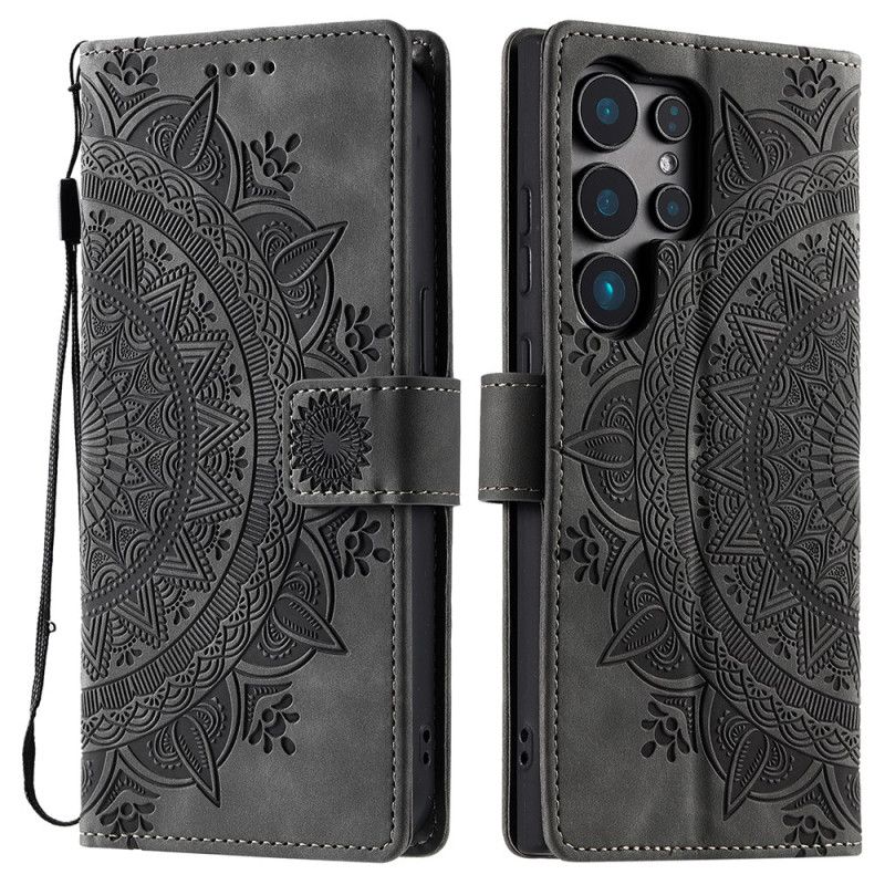 Flip Cover Samsung Galaxy S25 Ultra 5g Mandala Med Ruskindseffekt