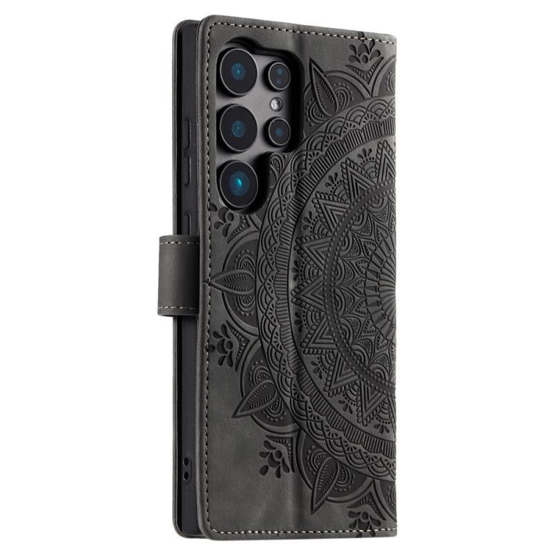Flip Cover Samsung Galaxy S25 Ultra 5g Mandala Med Ruskindseffekt