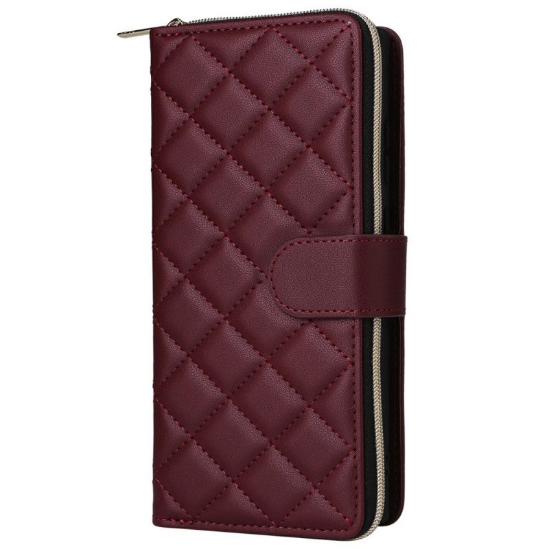 Flip Cover Samsung Galaxy S25 Ultra 5g Quiltet Pung Med Rem Og Skulderrem