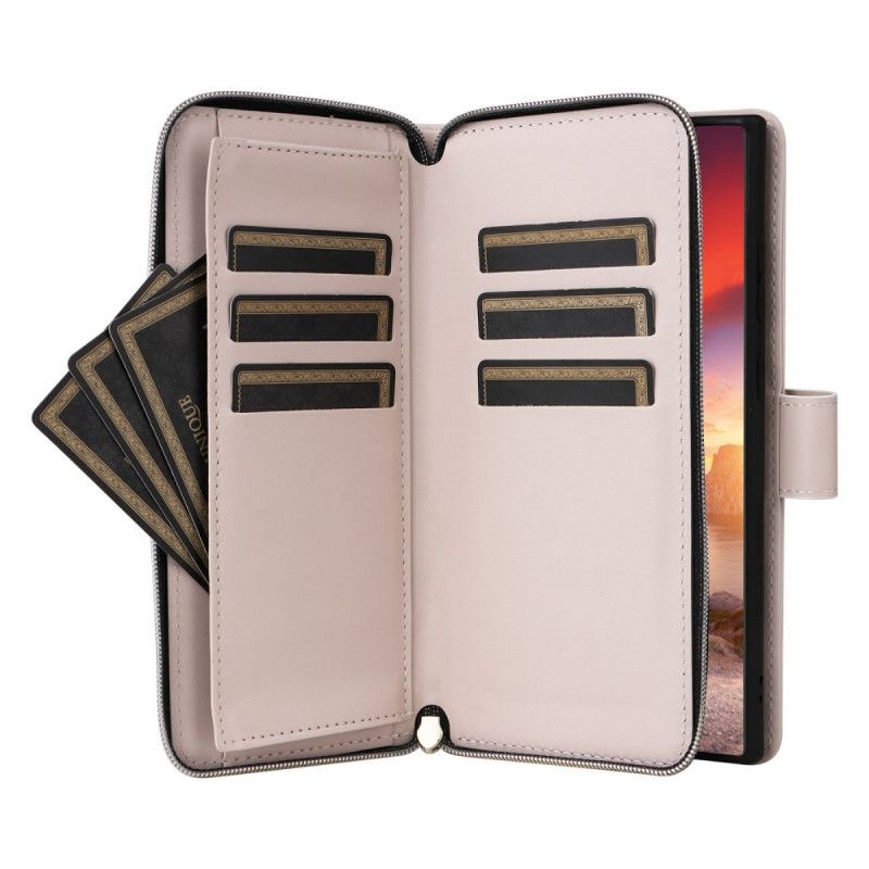 Flip Cover Samsung Galaxy S25 Ultra 5g Quiltet Pung Med Rem Og Skulderrem