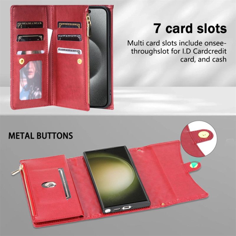 Flip Cover Samsung Galaxy S25 Ultra 5g Quiltet Pung Med Skulderrem