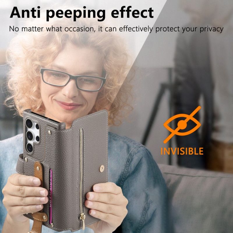 Flip Cover Samsung Galaxy S25 Ultra 5g Rfid-beskyttet Pung Med Etui Og Ringholder