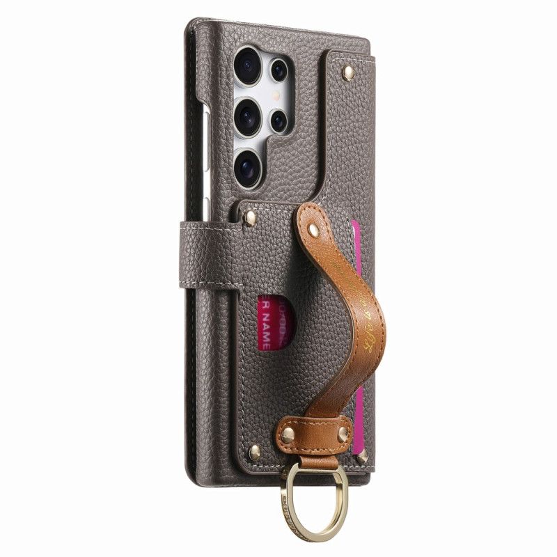 Flip Cover Samsung Galaxy S25 Ultra 5g Rfid-beskyttet Pung Med Etui Og Ringholder