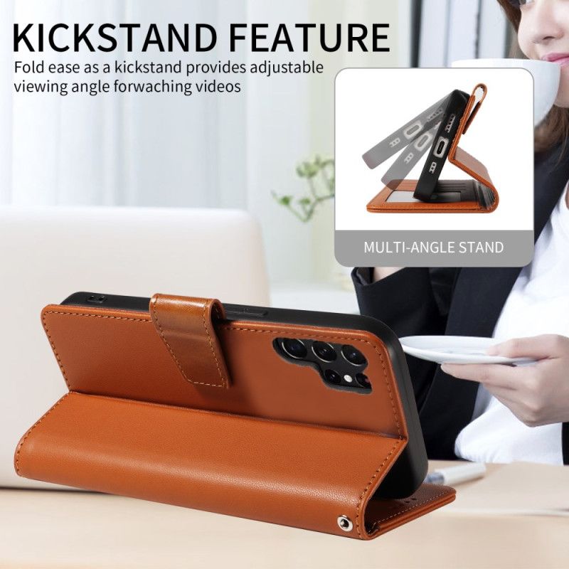 Flip Cover Samsung Galaxy S25 Ultra 5g Rfid Læderpung Med Rem