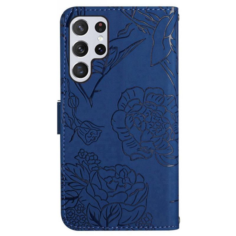 Flip Cover Samsung Galaxy S25 Ultra 5g Sommerfugleprint Med Rem