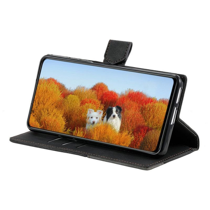 Flip Cover Samsung Galaxy S25 Ultra 5g Tofarvet Rfid-pung I Ruskindsstil Med Rem