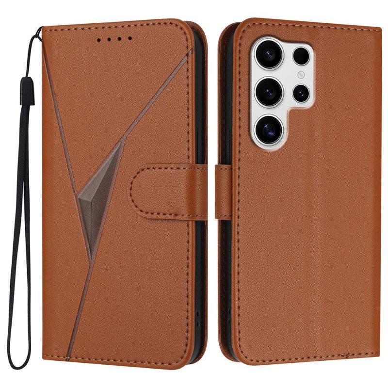 Flip Cover Samsung Galaxy S25 Ultra 5g Trekantet Mønster