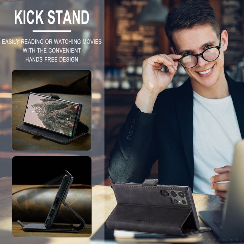 Flip Cover Til Samsung Galaxy S25 Ultra 5g Caseme Med Ruskindseffekt