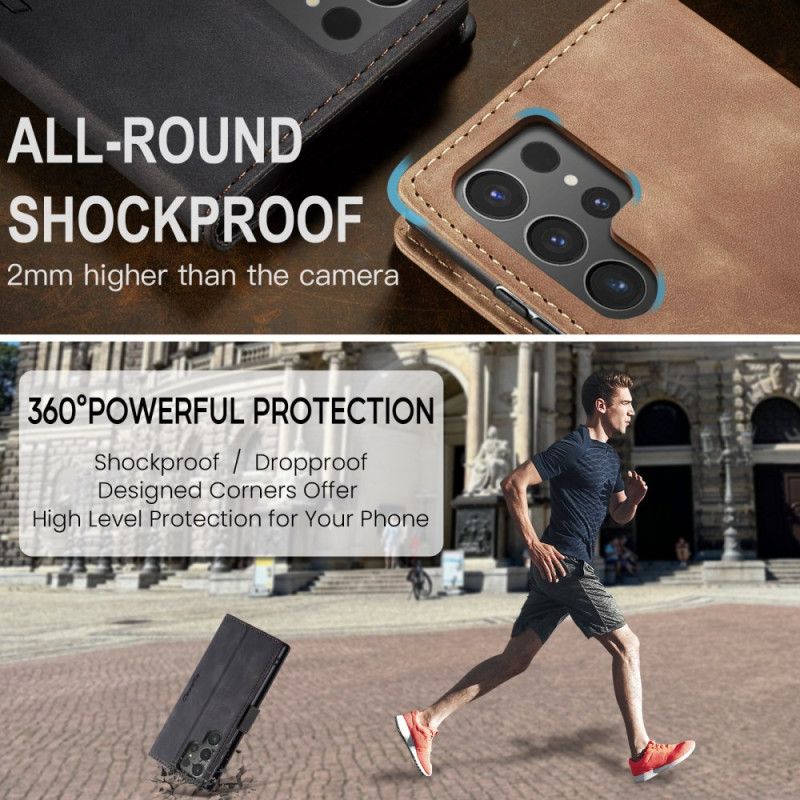 Flip Cover Til Samsung Galaxy S25 Ultra 5g Caseme Med Ruskindseffekt