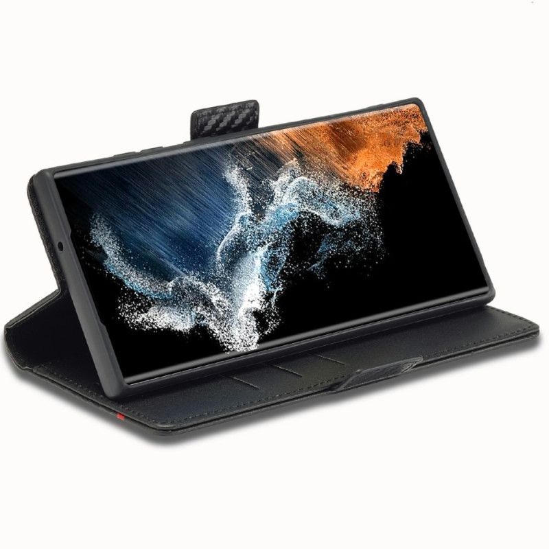 Flip Cover Til Samsung Galaxy S25 Ultra 5g Kulfiber Lc.imeeke