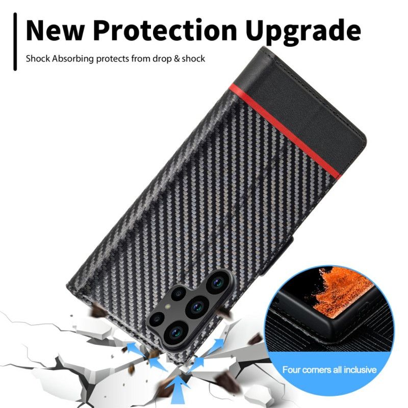 Flip Cover Til Samsung Galaxy S25 Ultra 5g Kulfiber Lc.imeeke