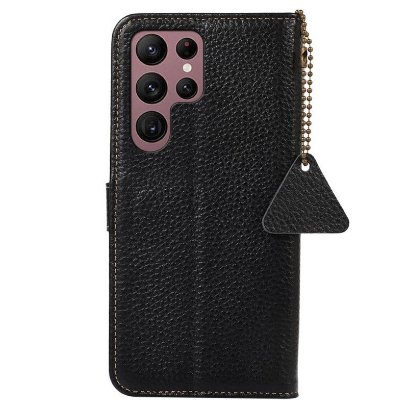 Flip Cover Til Samsung Galaxy S25 Ultra 5g Litchilæder Med Rfid-blokering