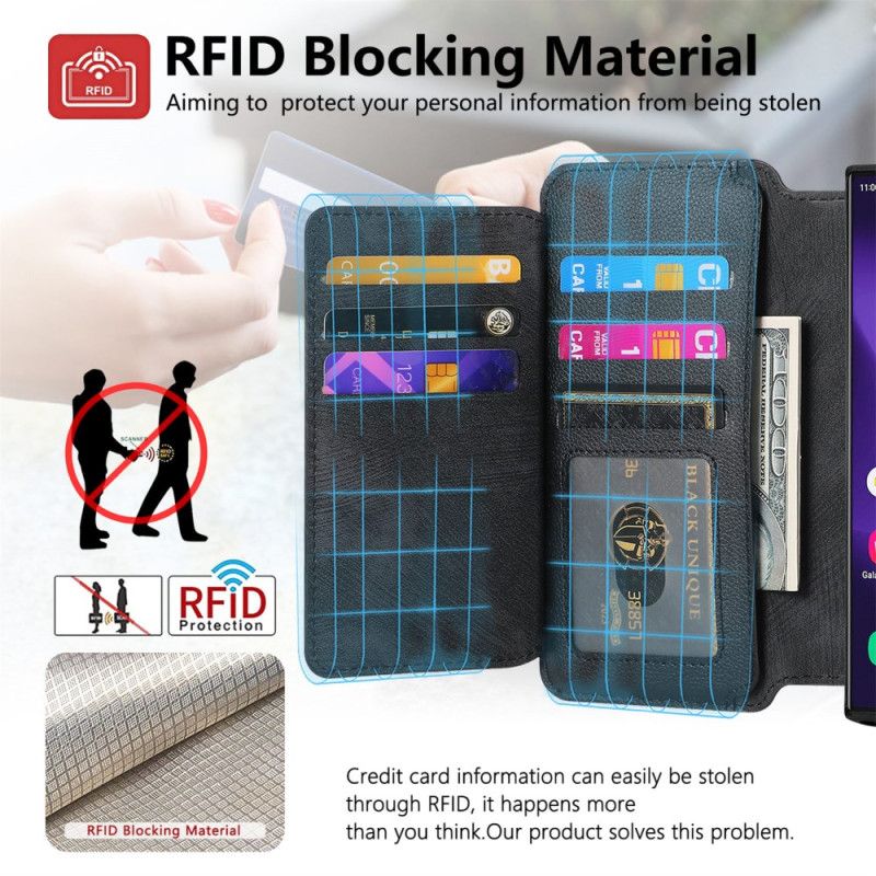 Flip Cover Til Samsung Galaxy S25 Ultra 5g Magnetisk Etui Aftageligt