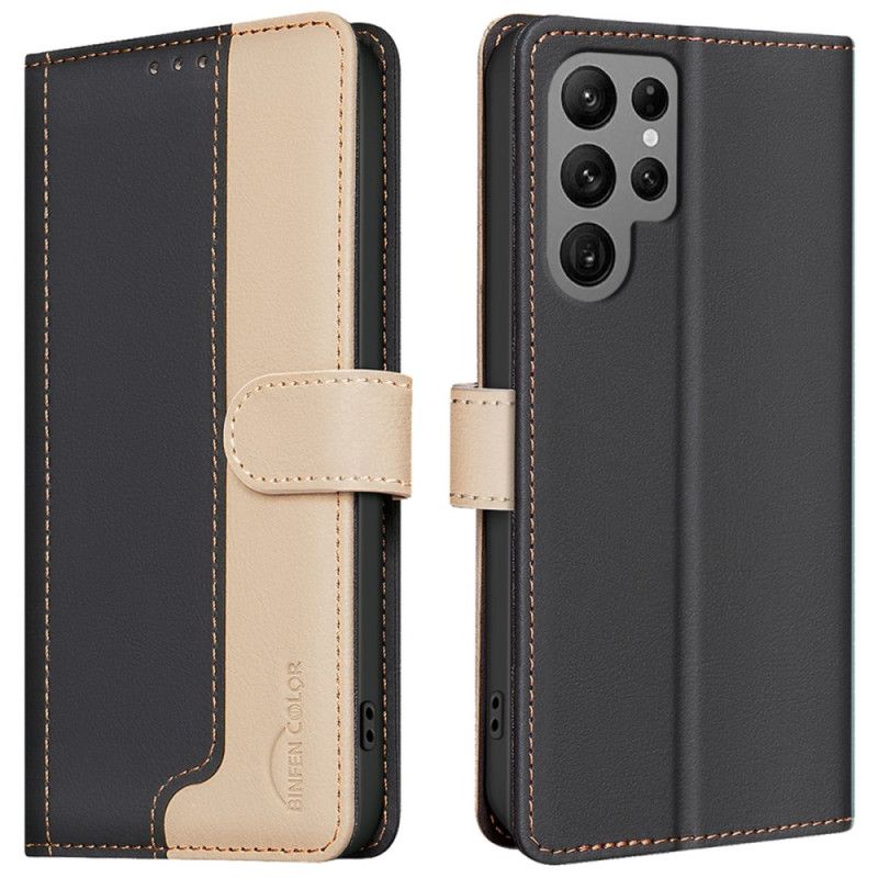 Flip Cover Til Samsung Galaxy S25 Ultra 5g Tofarvet Med Rfid-blokering Binfen Color