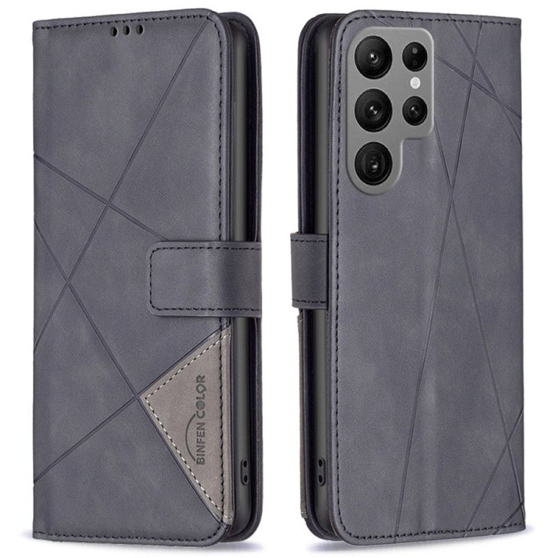 Læder Cover Samsung Galaxy S25 Ultra 5g Telefon Etui Geometri Binfen Color