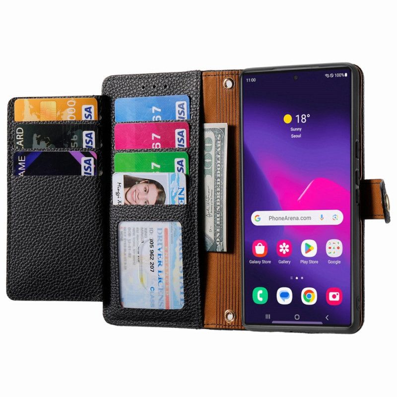 Læder Cover Samsung Galaxy S25 Ultra 5g Telefon Etui Hjerte
