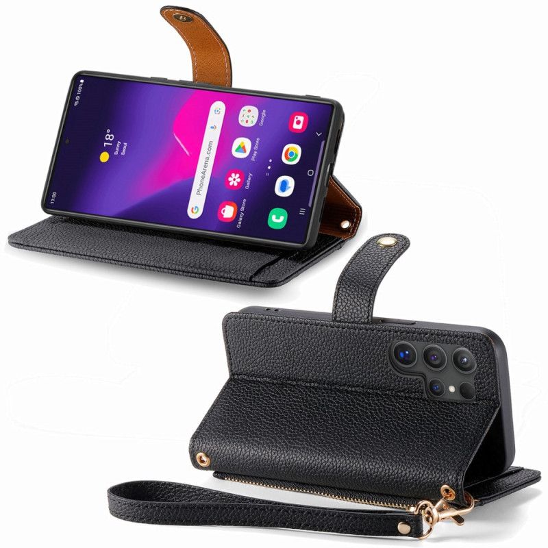 Læder Cover Samsung Galaxy S25 Ultra 5g Telefon Etui Hjerte