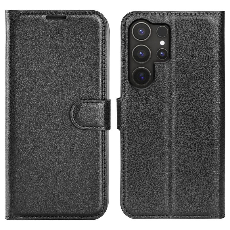 Læder Cover Samsung Galaxy S25 Ultra 5g Telefon Etui Klassisk Litchi-kunstlæder
