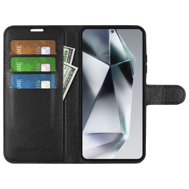 Læder Cover Samsung Galaxy S25 Ultra 5g Telefon Etui Klassisk Litchi-kunstlæder