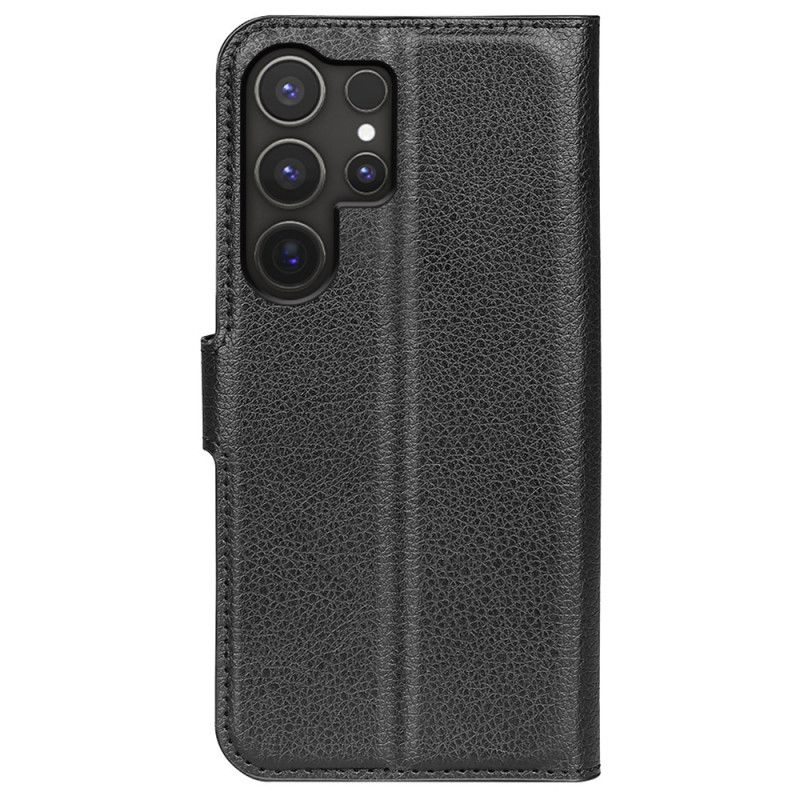 Læder Cover Samsung Galaxy S25 Ultra 5g Telefon Etui Klassisk Litchi-kunstlæder