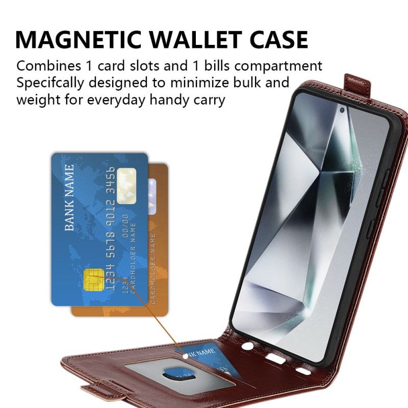 Læder Cover Samsung Galaxy S25 Ultra 5g Telefon Etui Lodret Klap