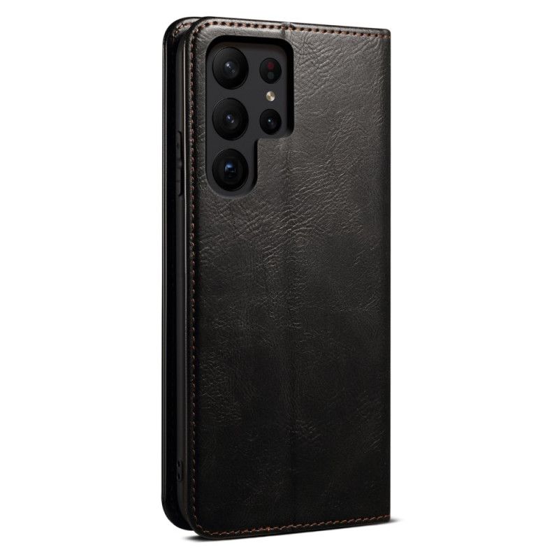 Læder Cover Samsung Galaxy S25 Ultra 5g Telefon Etui Vokset Kunstlæder