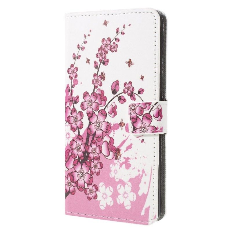 Flip Cover Sony Xperia 10 Lilla Tropiske Blomster