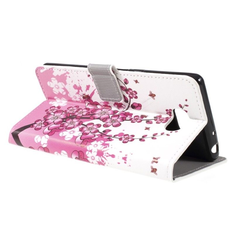 Flip Cover Sony Xperia 10 Lilla Tropiske Blomster
