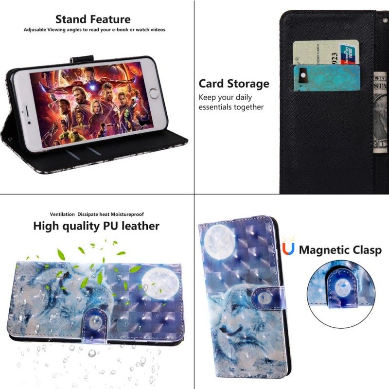 Flip Cover Sony Xperia 10 Mobilcover Måneskin Ulv
