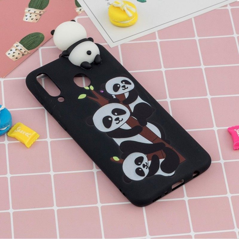 Cover Samsung Galaxy A40 Mobilcover 3D Pandaer På Bambus