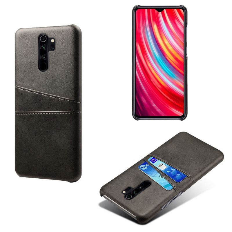 Cover Xiaomi Redmi Note 8 Pro Sort Dobbelt Kortholder