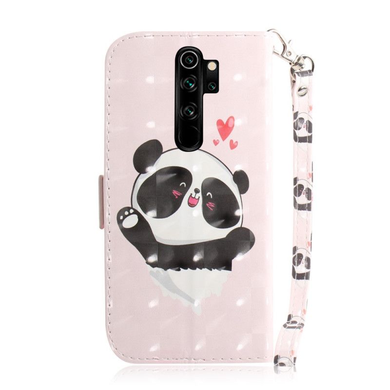 Flip Cover Læder Xiaomi Redmi Note 8 Pro Pandakærlighed Med Rem