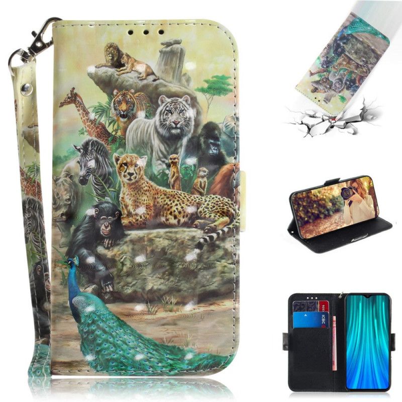 Flip Cover Læder Xiaomi Redmi Note 8 Pro String Safari Dyr