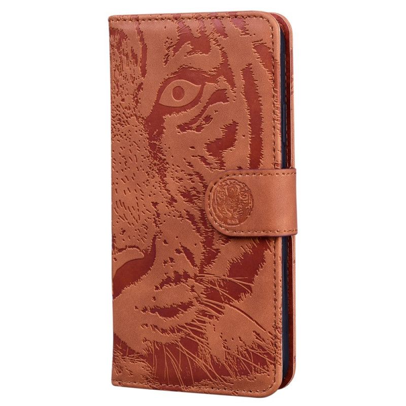 Flip Cover Moto G200 5g Tiger Face Print