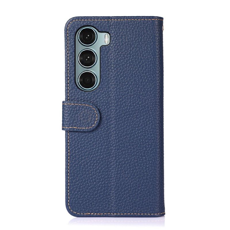 Læder Cover Moto G200 5g Ægte Læder Litchi Khazneh