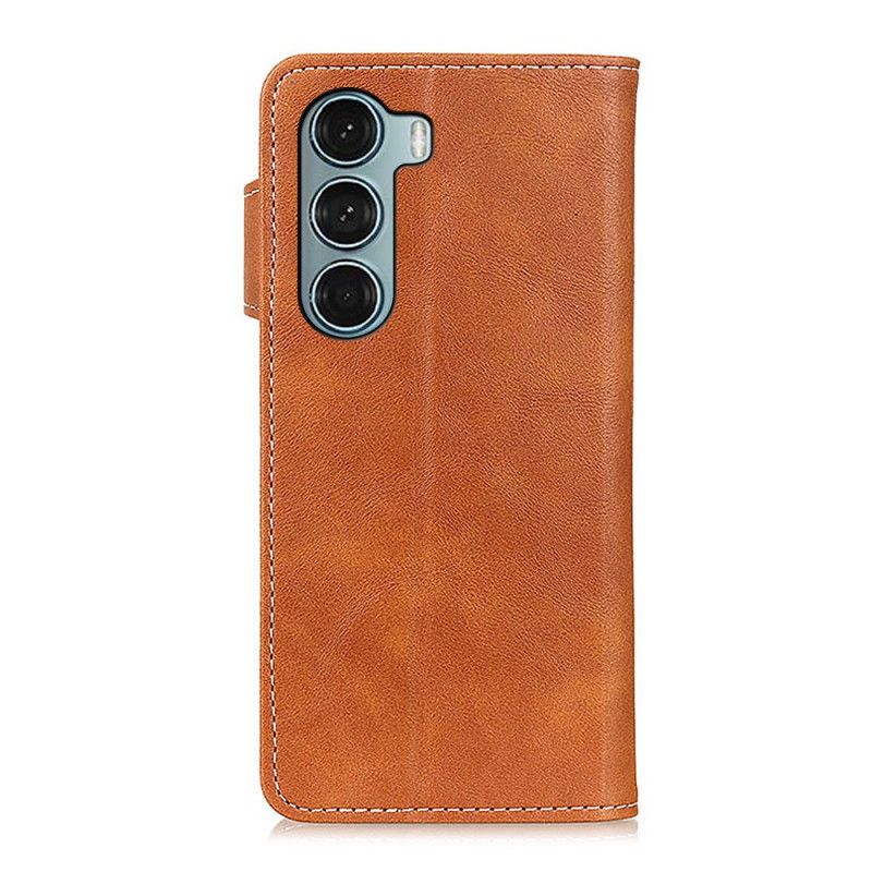 Læder Cover Moto G200 5g Kunstnerisk Knap Og Sømme