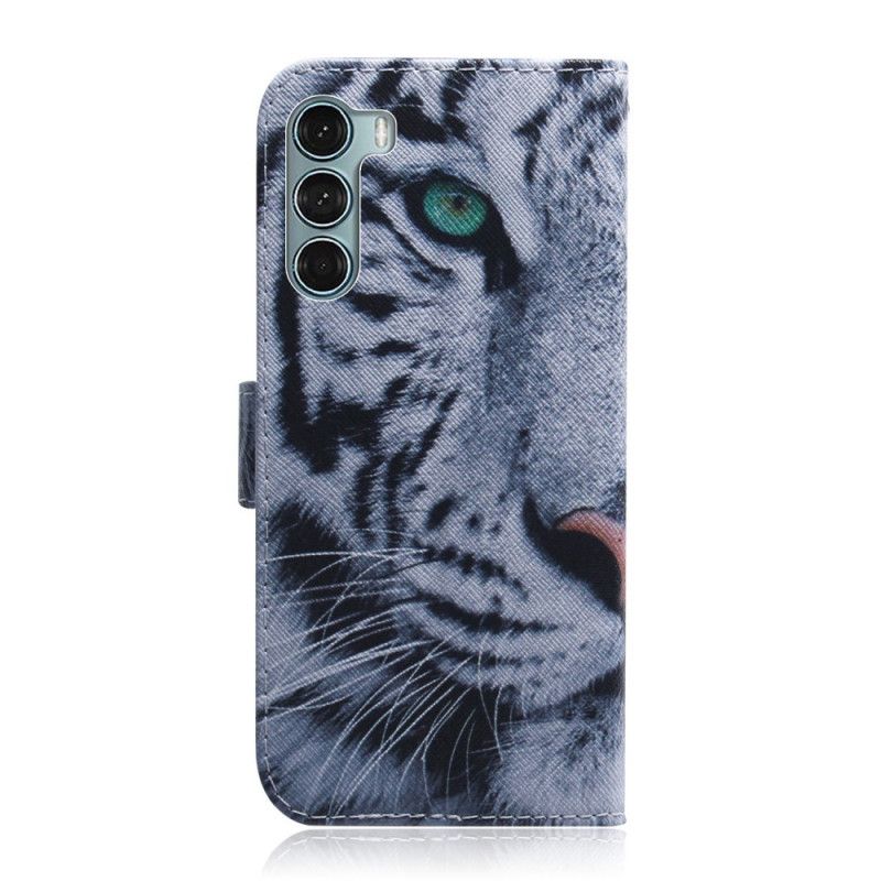 Læder Cover Moto G200 5g Telefon Etui Tiger Face