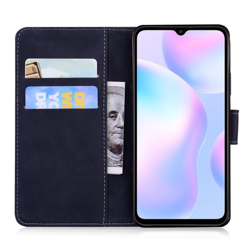 Flip Cover Xiaomi Redmi 9A Sort Mobilcover Imiteret Læder Nye Farver