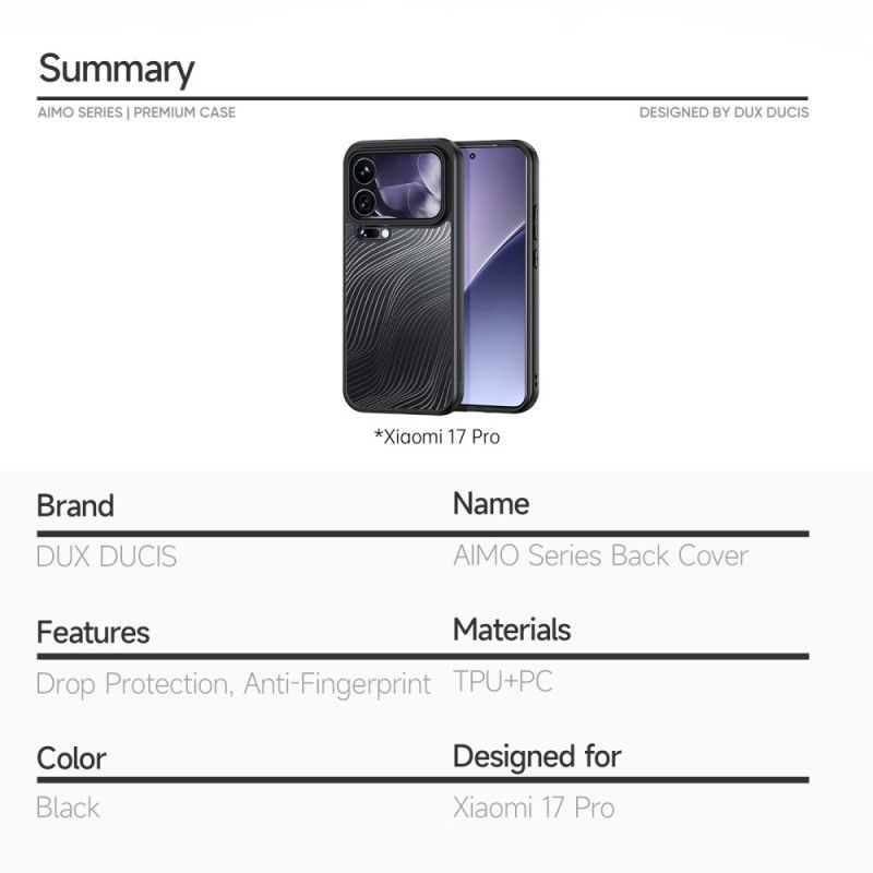 Cover Til Xiaomi 17 Pro Aimo Serie Dux Ducis