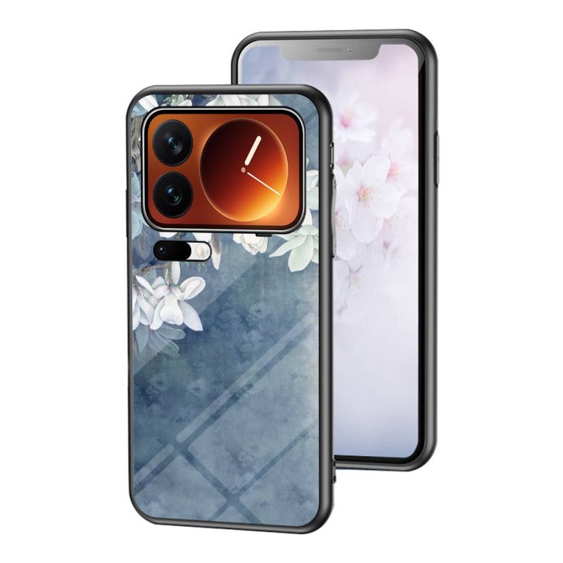 Cover Til Xiaomi 17 Pro Blomstermønster I Hærdet Glas