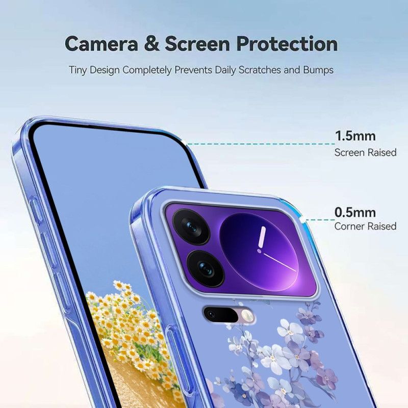Cover Til Xiaomi 17 Pro Transparente Sommerfugle Og Blomster