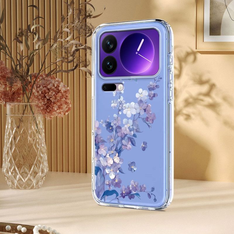 Cover Til Xiaomi 17 Pro Transparente Sommerfugle Og Blomster