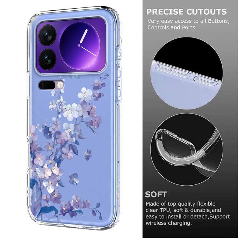 Cover Til Xiaomi 17 Pro Transparente Sommerfugle Og Blomster